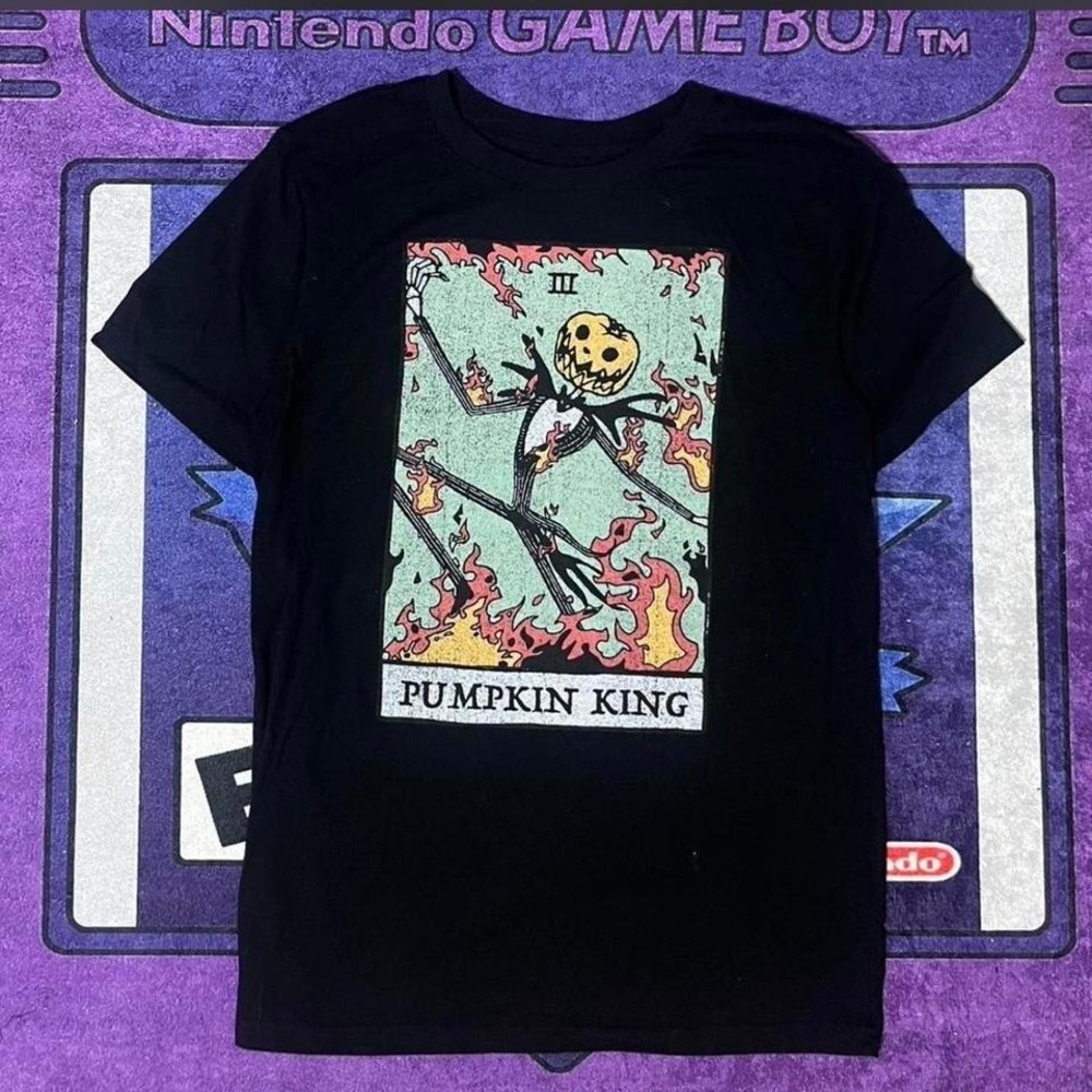 Cool Black Jack Skellington Pumpkin King Tarot Card small T-shirt
